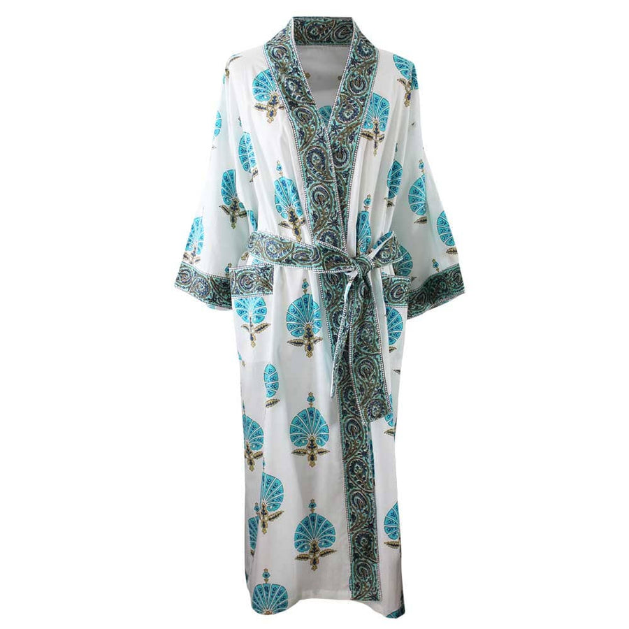 Aqua Shell naisten kimono aamutakki Puuvillavaatteet Powell Craft 