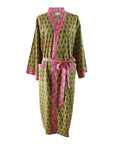 Lime Green & Pink naisten kimono aamutakki Puuvillavaatteet Powell Craft