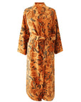 Velvet Orange, Blue & Yellow Floral naisten kimono aamutakki Puuvillavaatteet Powell Craft