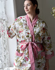 Crimson Garden naisten kimono aamutakki Puuvillavaatteet Powell Craft