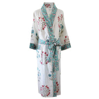 Blue & Pink Floral naisten kimono aamutakki Puuvillavaatteet Powell Craft 