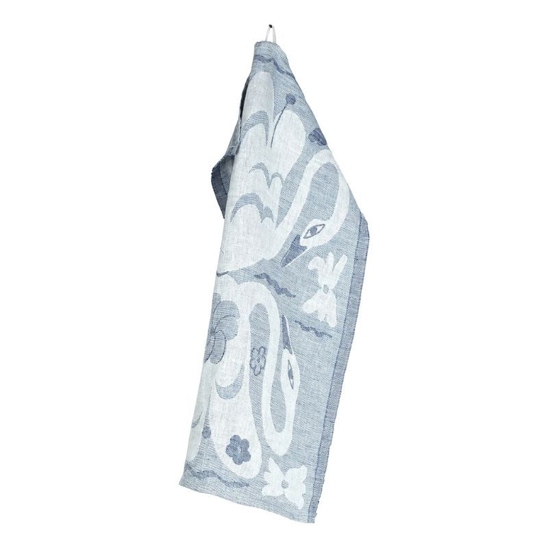 KAKSIN pellavapyyhe 46x70 cm Keittöpyyhkeet Lapuan Kankurit Valko - Sininen 