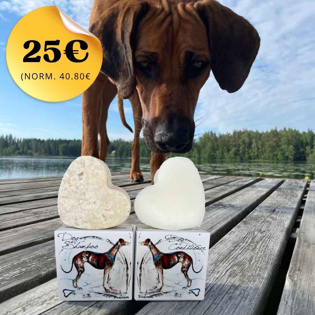 Koirashampoo ja -hoitoaine KAMPANJAHINTAAN Shampoot Kaurilan Sauna 