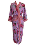 Lilac Rose Floral naisten kimono aamutakki Puuvillavaatteet Powell Craft 