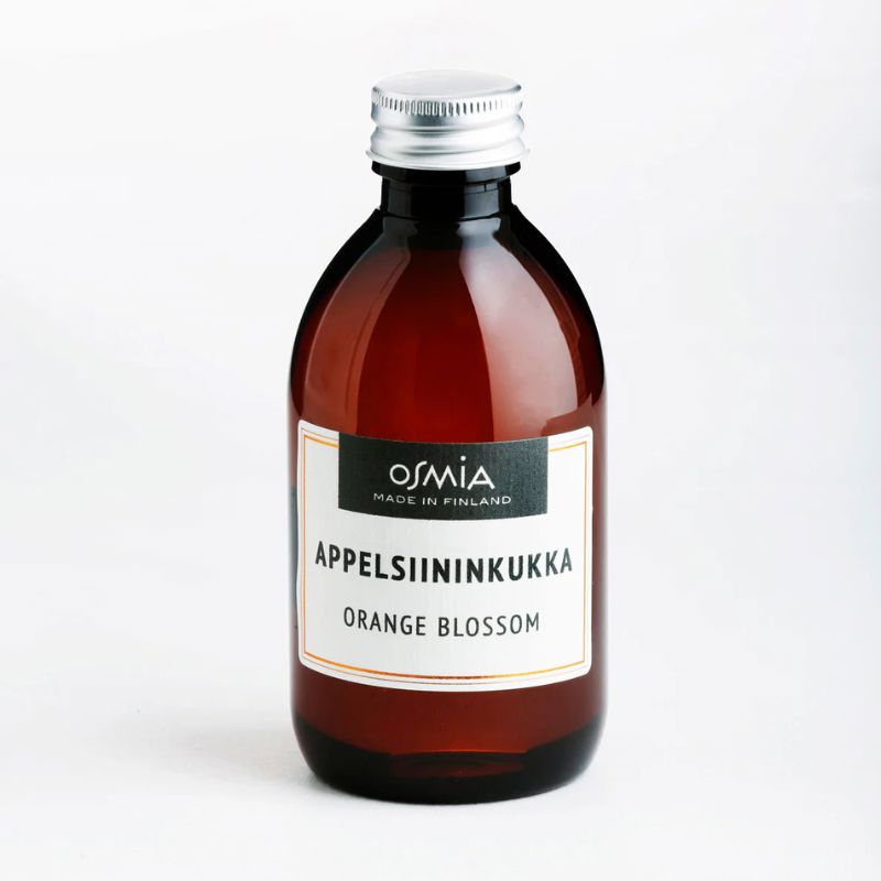 Osmian Appelsiininkukka-huonetuoksun 250ml kierrekorkillinen täyttöpullo.