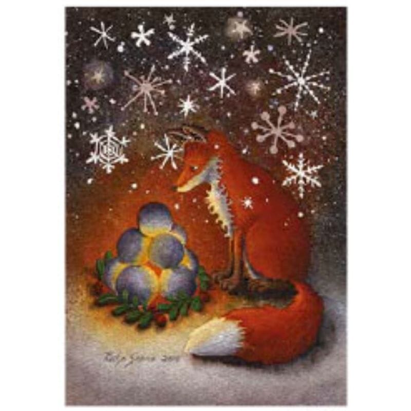 Postikortti - Kettu ja lumilyhty Postikortit Katja Saario 