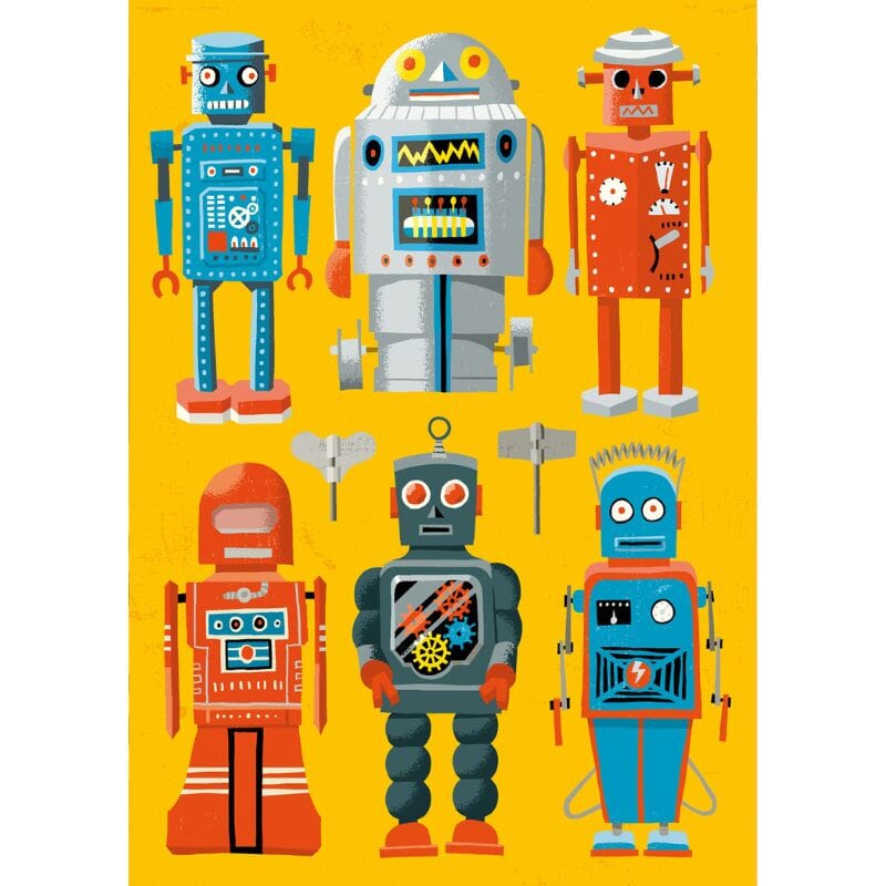 Robotit postikortti Postikortit Kehvola Design 