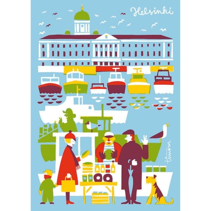 Silakkamarkkinat postikortti Postikortit Kehvola Design 