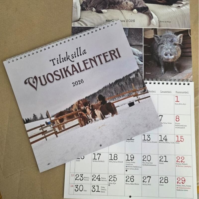 Tiluksilla Vuosikalenteri 2026 Kalenterit Tiluksilla 