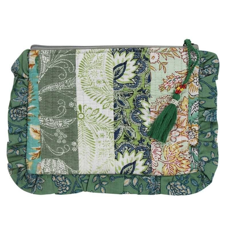 Toilettilaukku - Green Mixed Fabric Print Laukut Powell Craft 