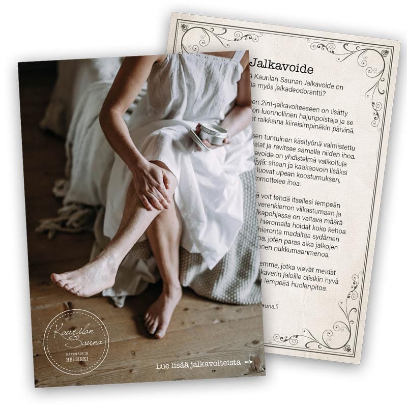 Tuotekortti - Jalkavoide - 6 kpl Mainosmateriaalit Kaurilan Sauna 