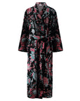 Velvet Black Exotic Flower naisten kimono aamutakki Puuvillavaatteet Powell Craft 