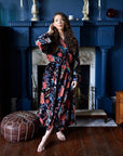 Velvet Burnt Orange Print naisten kimono aamutakki Puuvillavaatteet Powell Craft 