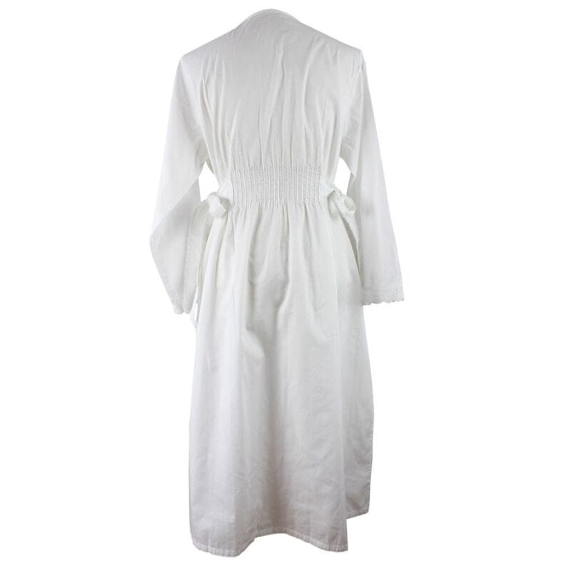 Virginia naisten pitkähihainen yöpaita brändiltä Powell Craft, kuvattuna selän puolelta.