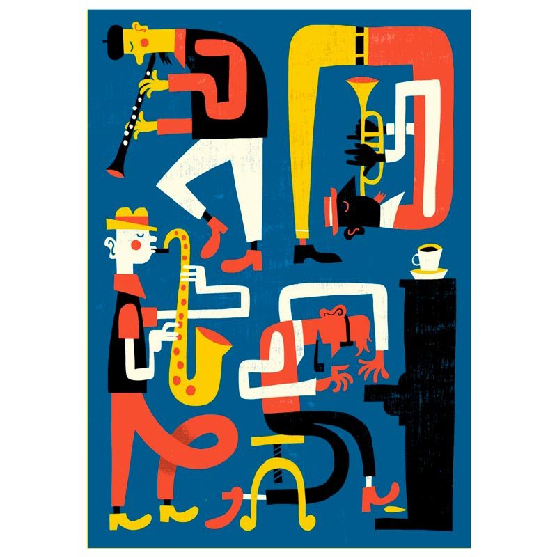 Jazz postikortti Postikortit Kehvola Design 