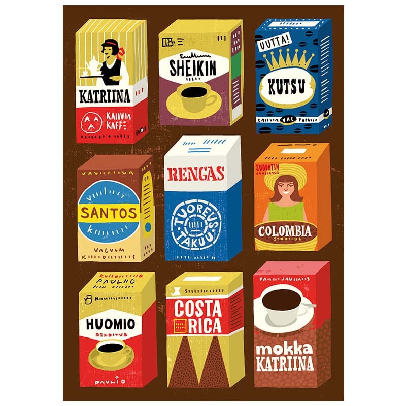 Kahvi postikortti Postikortit Kehvola Design 