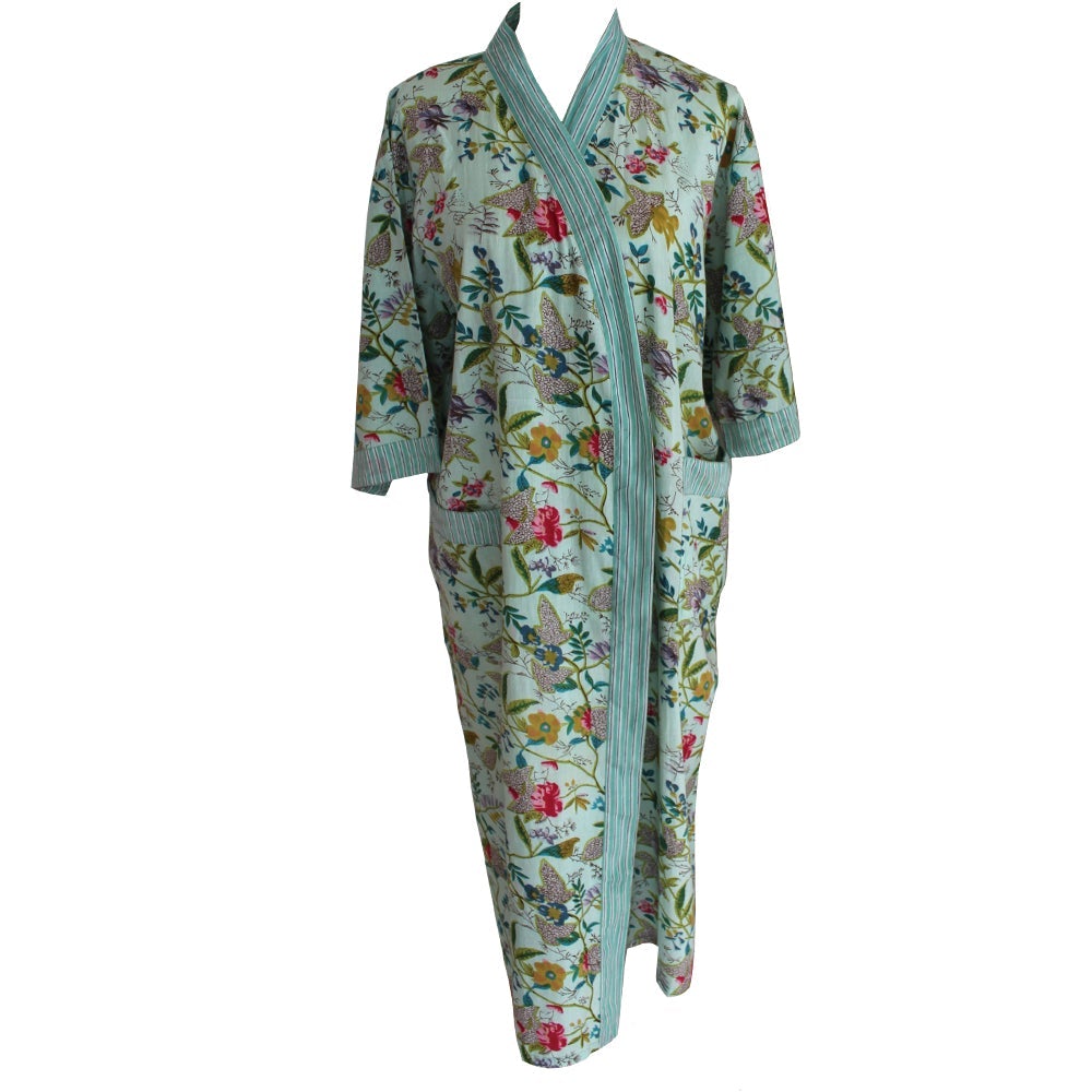 Ladies Mint Floral naisten kimono aamutakki Puuvillavaatteet Powell Craft 