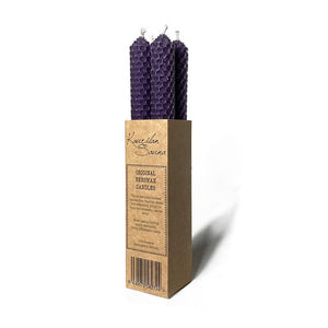 Mehiläisvahakynttilät - violetti 4 kpl