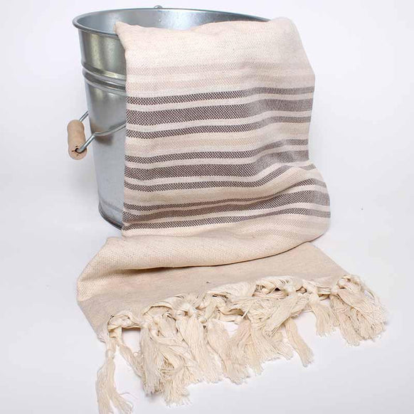 Onnin Hamam-pyyheliina 60% Pellava USEITA VÄREJÄ! Towel Saunatonttu by Kaurilan Sauna Ruskea 