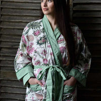 Pink Chintz naisten kimono aamutakki Puuvillavaatteet Powell Craft 