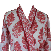 Pink Paisley naisten kimono aamutakki Puuvillavaatteet Powell Craft 