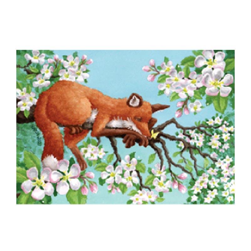 Postikortti - Kettu omenapuussa postikortti Katja Saario 